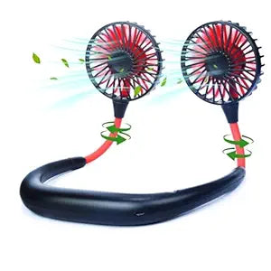Portable Neck Fan | USB Rechargeable Hands-Free Cooling Fan (1200mAh, 3-Speed, 7-Blade)