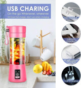 Portable Electric USB Juice Maker - 380ml Rechargeable 6-Blade Blender