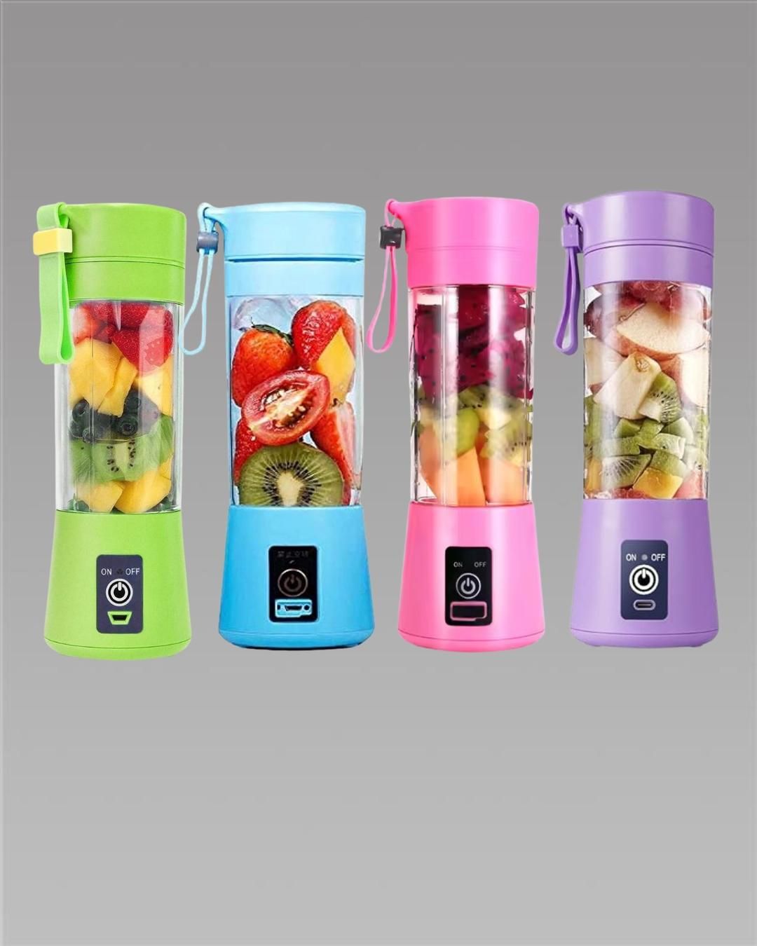 Portable Electric USB Juice Maker - 380ml Rechargeable 6-Blade Blender