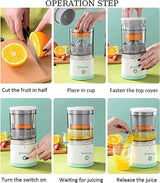 Portable Electric Citrus Juicer - USB Rechargeable Automatic Fruit Squeezer (45W)