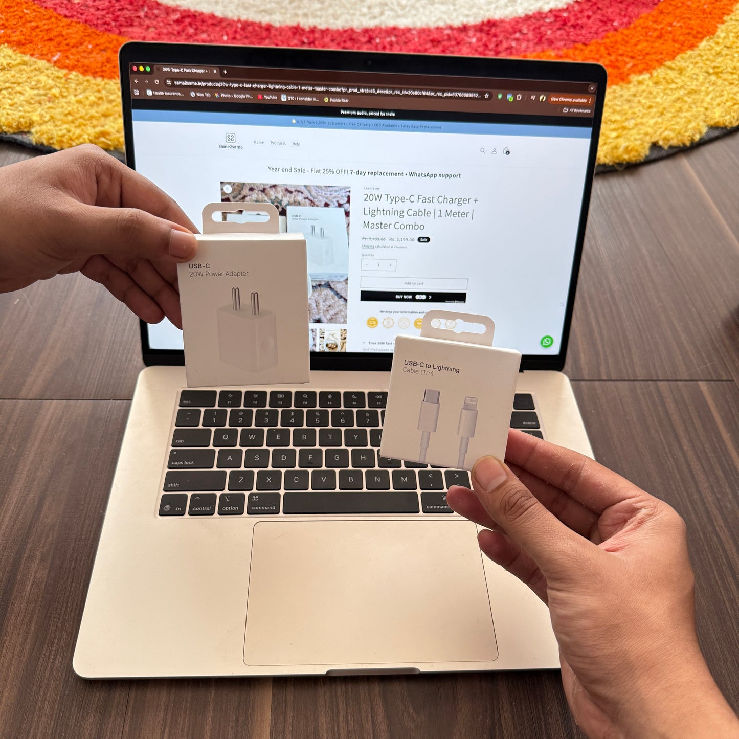 20W Type‑C Fast Charger + Lightning Cable | 1 Meter | Original