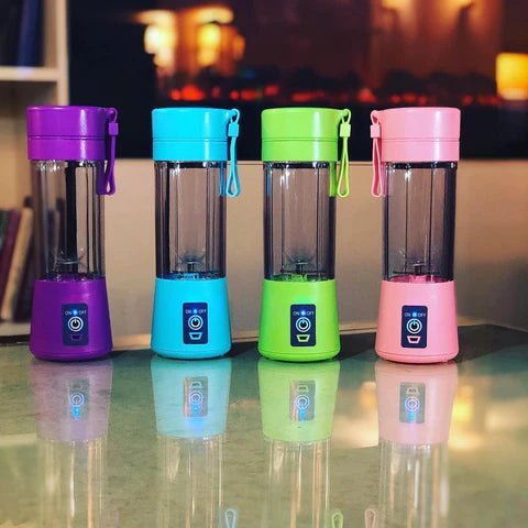 Portable Electric USB Juice Maker - 380ml Rechargeable 6-Blade Blender
