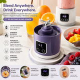 Portable USB Rechargeable Blender & Juicer 500ml | Digital Display | 30-Second Blend | Wireless Charging
