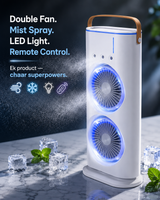 Double-Ended Spray Cooling Fan with LED Lights & Portable Design
