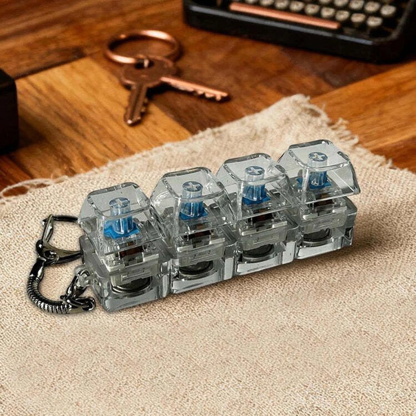 Mechanical Keyboard Clicky Switch Fidget Keychain | Portable Stress Relief Toy