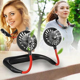 Portable Neck Fan | USB Rechargeable Hands-Free Cooling Fan (1200mAh, 3-Speed, 7-Blade)