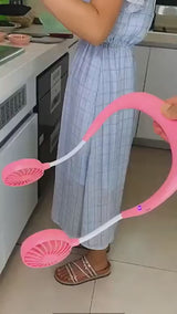 Portable Neck Fan | USB Rechargeable Hands-Free Cooling Fan (1200mAh, 3-Speed, 7-Blade)